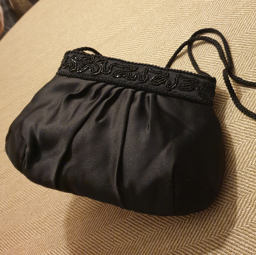 Carla Marchi Black Evening Bag w/Beads - Picture 15 of 16